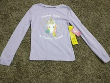 Extremely Me! Girls 10/12 Unicorn Queen Purple Sleepwear Shirt Top