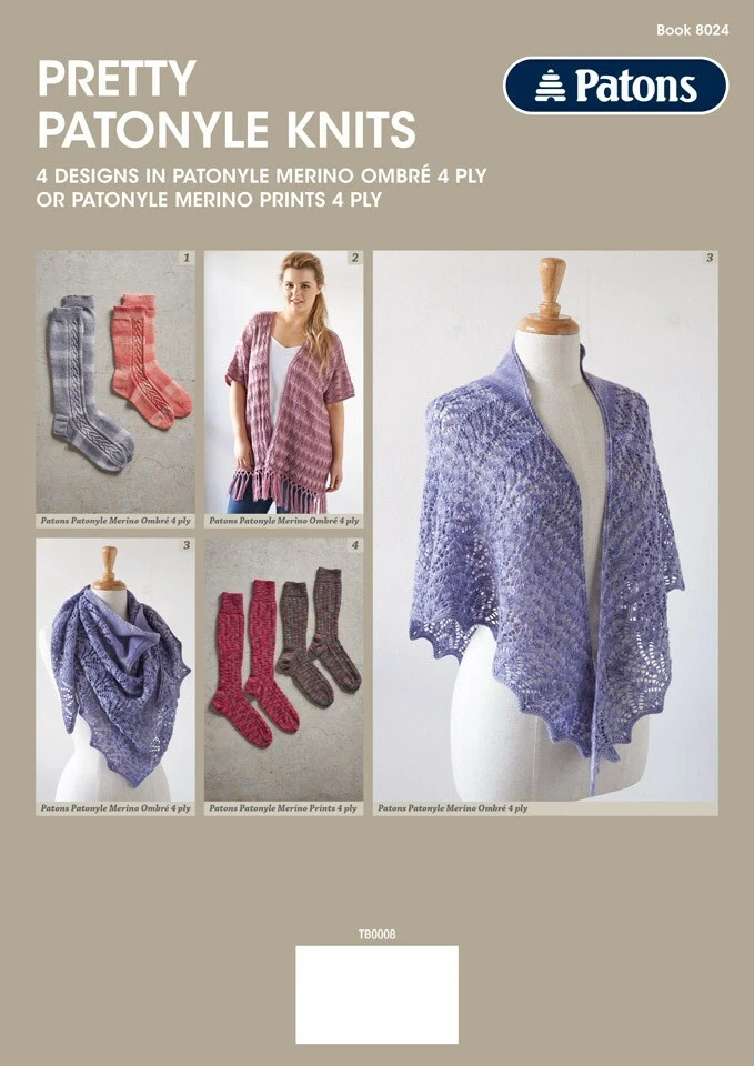 PATONS PRETTY PATONYLE KNITS #8024- PATTERN BOOKLET - Image 2 of 4