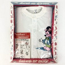Vintage NOS 1968 Walt Disney Footed Coverall PJs Mickey Mouse Baby To 18lb USA