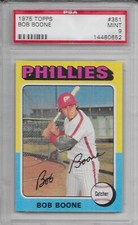 1975 TOPPS BASEBALL Bob Boone #351 PSA 9 MINT Philadelphia Phillies