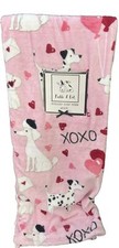 VALENTINES DAY PINK DOG THROW BLANKET W/ HEARTS, KEYS  DOGS
