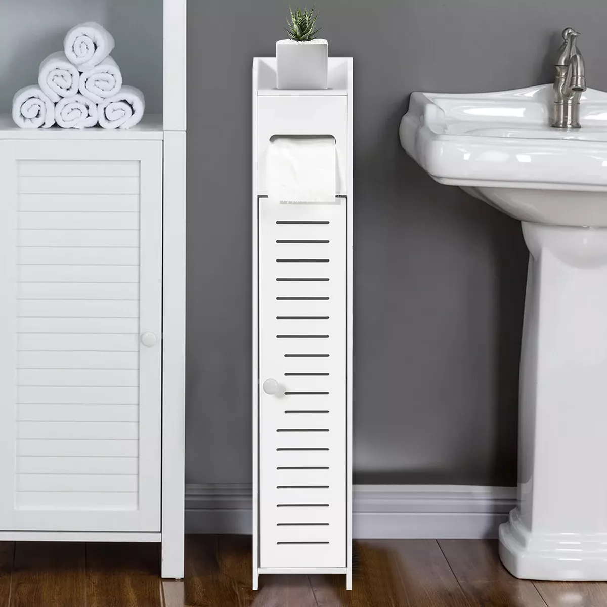 Small Freestanding Bathroom Storage Cabinet Corner Floor Cabinet