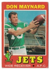 1971 Topps E19 DON MAYNARD - New York Jets - LOW GRADE - FAIR