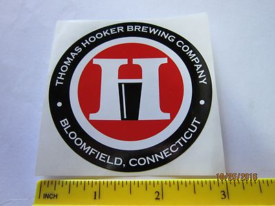 Bier Sammlerstück Aufkleber ~ Thomas Hooker Gär Co ~ Bloomfield, Connecticut
