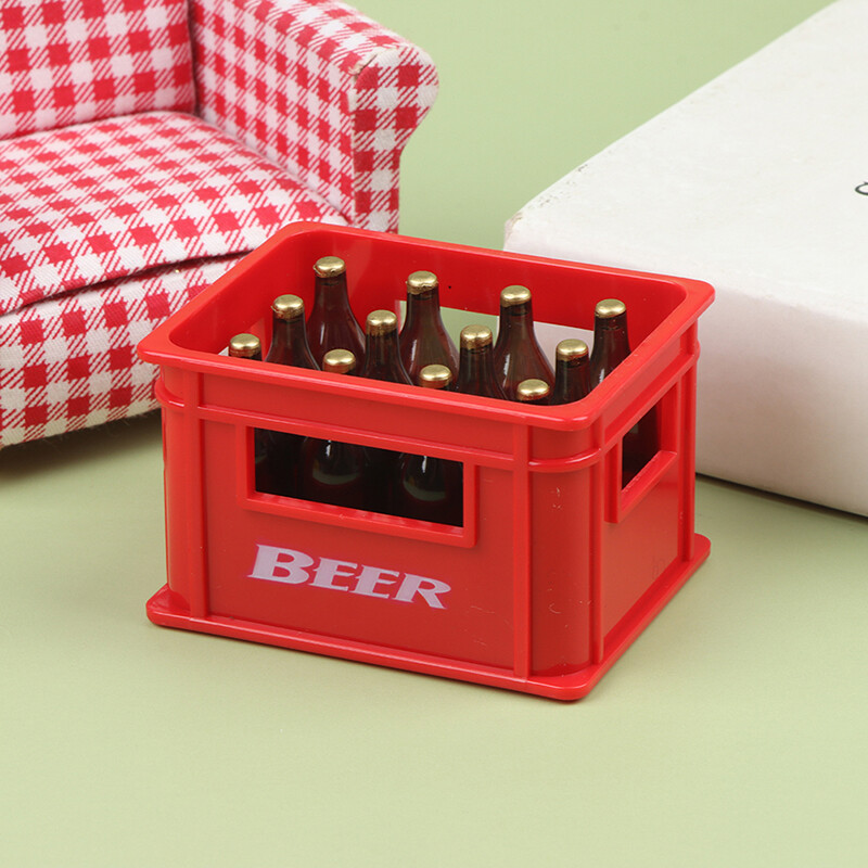 1:12 Dollhouse Mini Beer Drink Bottle Beer Box Drink Box Bar Kitchen ...