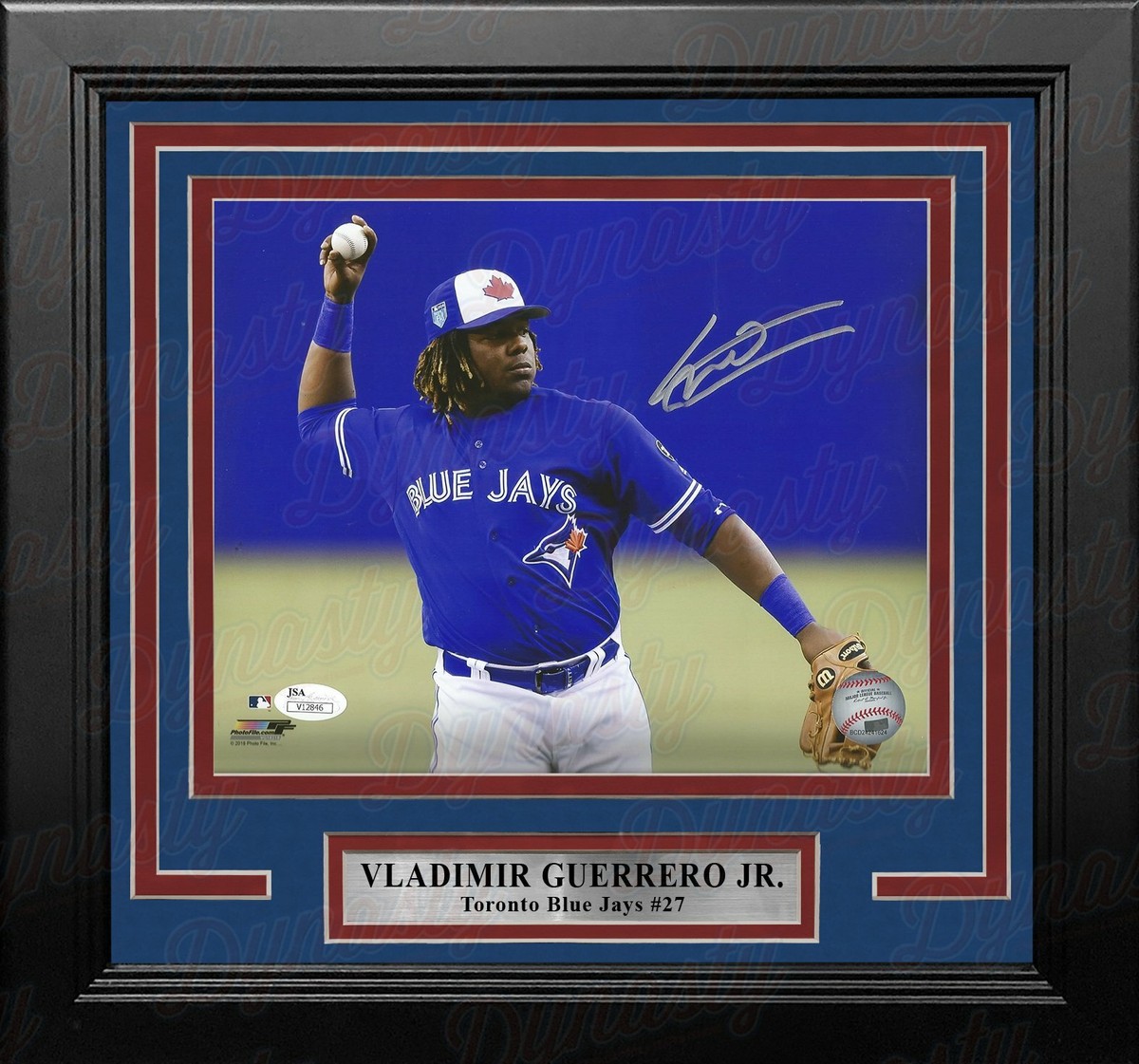 Vladimir Guerrero Jr Fielding Blue Jays Autographed Signed Framed