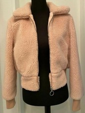 Clockhouse Damen Teddy Jacke Größe 38,Fellimitat,Farbe:Lachs,Polyester