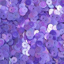 6mm Round Sequins Amethyst Purple Semi Frost Rainbow Paillettes. Made in USA