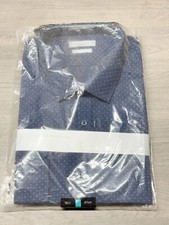 NEW RED HERRING MENS SLIM FIT SHIRT 18.5  47CM NAVY POLKA DOT LONG SLEEVE UK