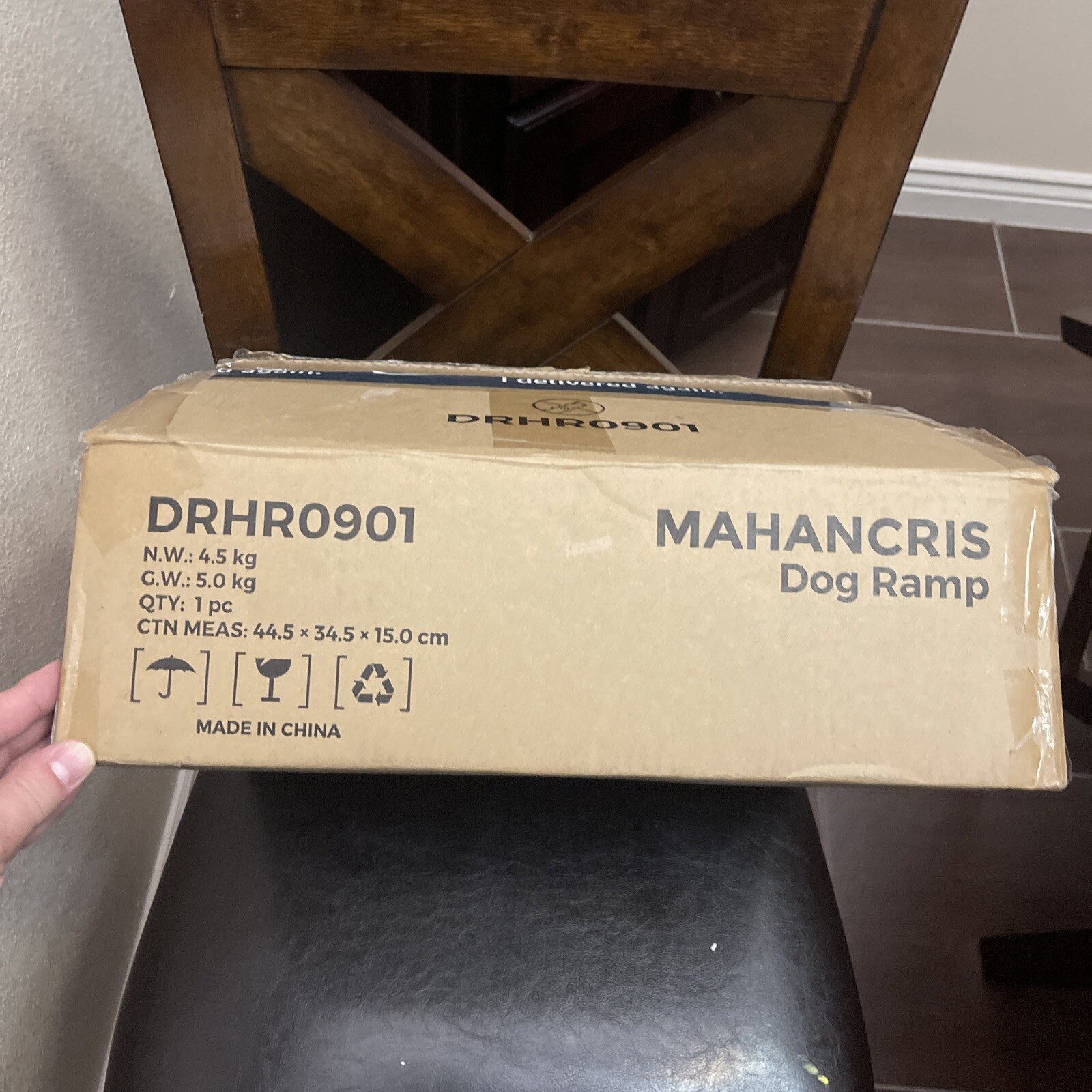 Dog Ramp, 32'' Long Portable Pet Stair Ramp with Non-Slip Rug Surface To 30lbs