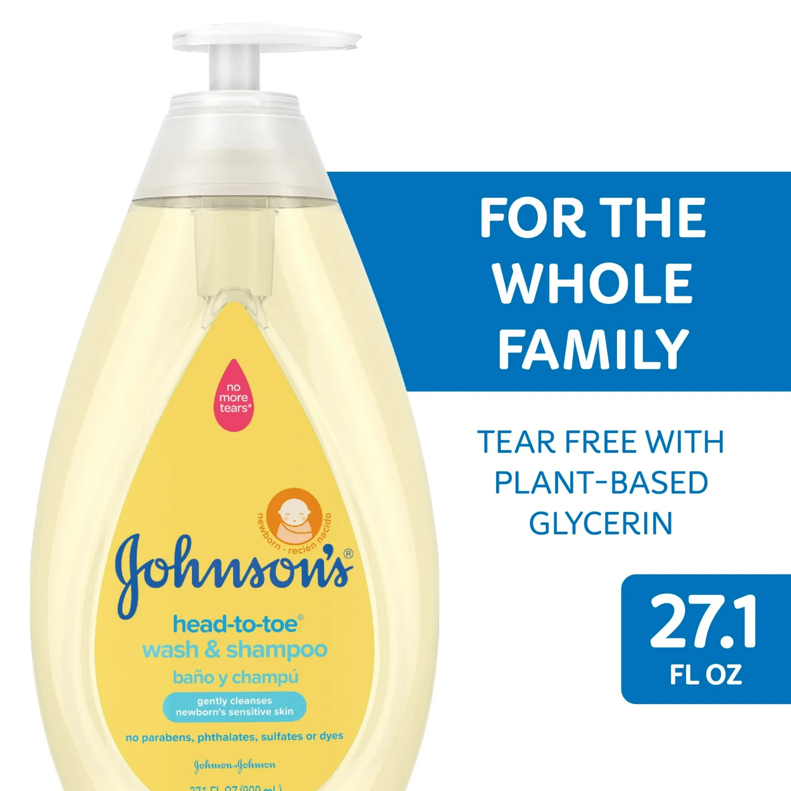 Johnson's Head-To-Toe Tear Free Infant Baby Bath Body Wash  Shampoo,27.1 oz