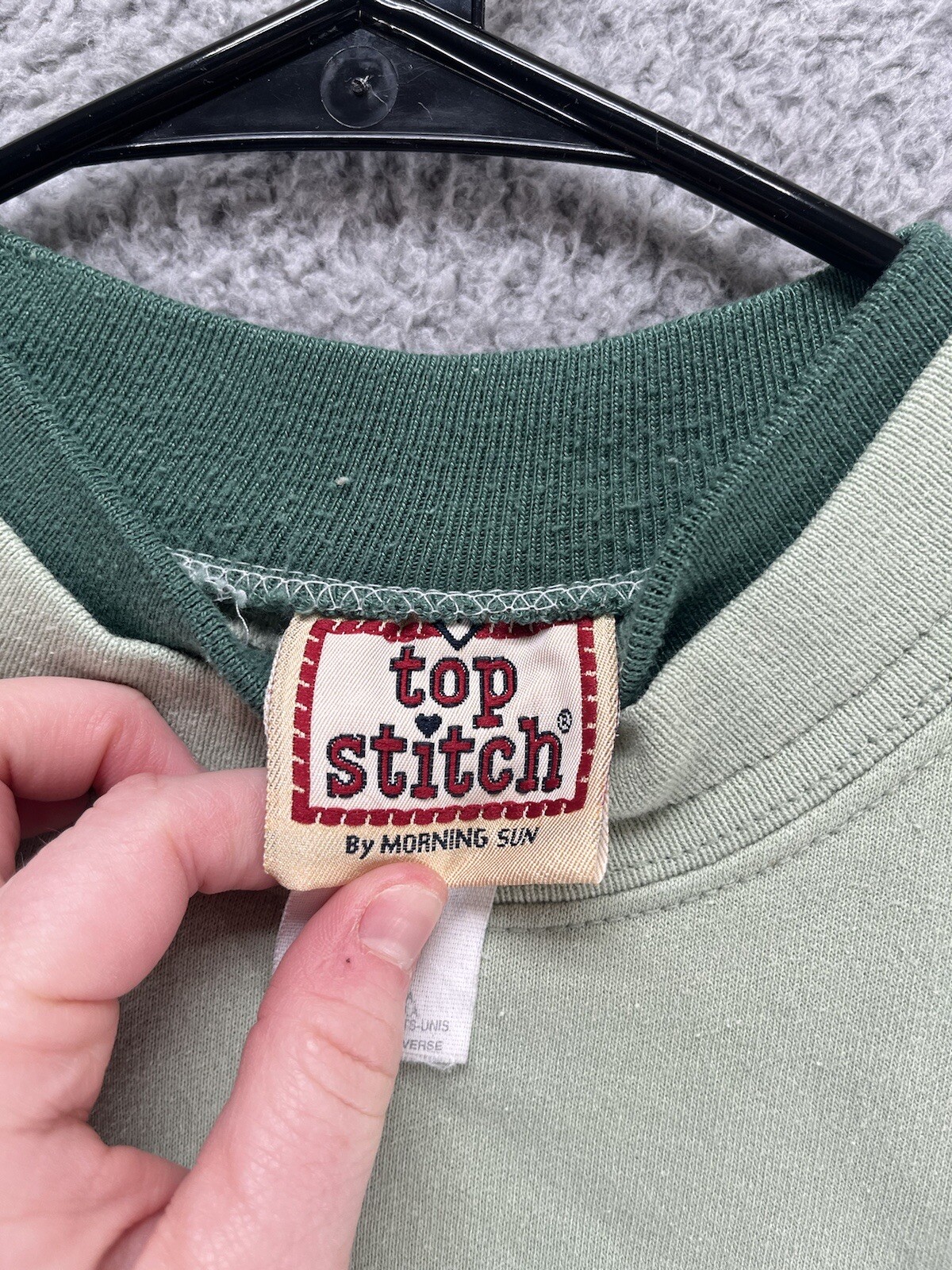 Top Stitch Morning Sun Vtg USA Made Womens Large Gree… Gem