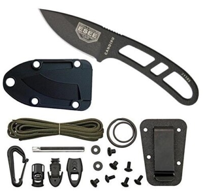 ESEE Candiru With Kit Fixed Knife 2'' 1095HC Carbon Steel One Piece Construction