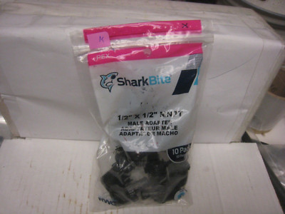 SharkBite UP120A10 Lead-Free Plastic Adapter 1/2 in. PEX x 1/2 in. MPT Dia.10 pc