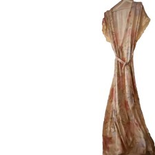 Vintage Pink Floral Night Women  s Night Gown. Long Floral Pink Lace Night Gown