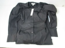 Prologue Women's Size Small Black Long Sleeve Drapey Button Dress