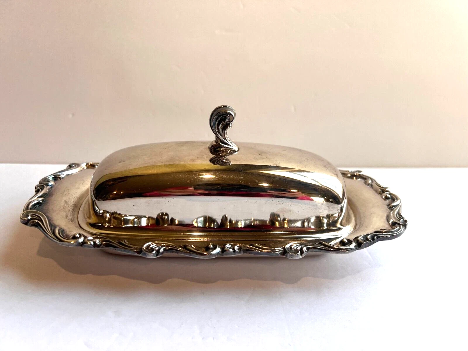 Vintage Joanne Silver plate butter dish 1960's-Webster Wilcox Silver Plate Co