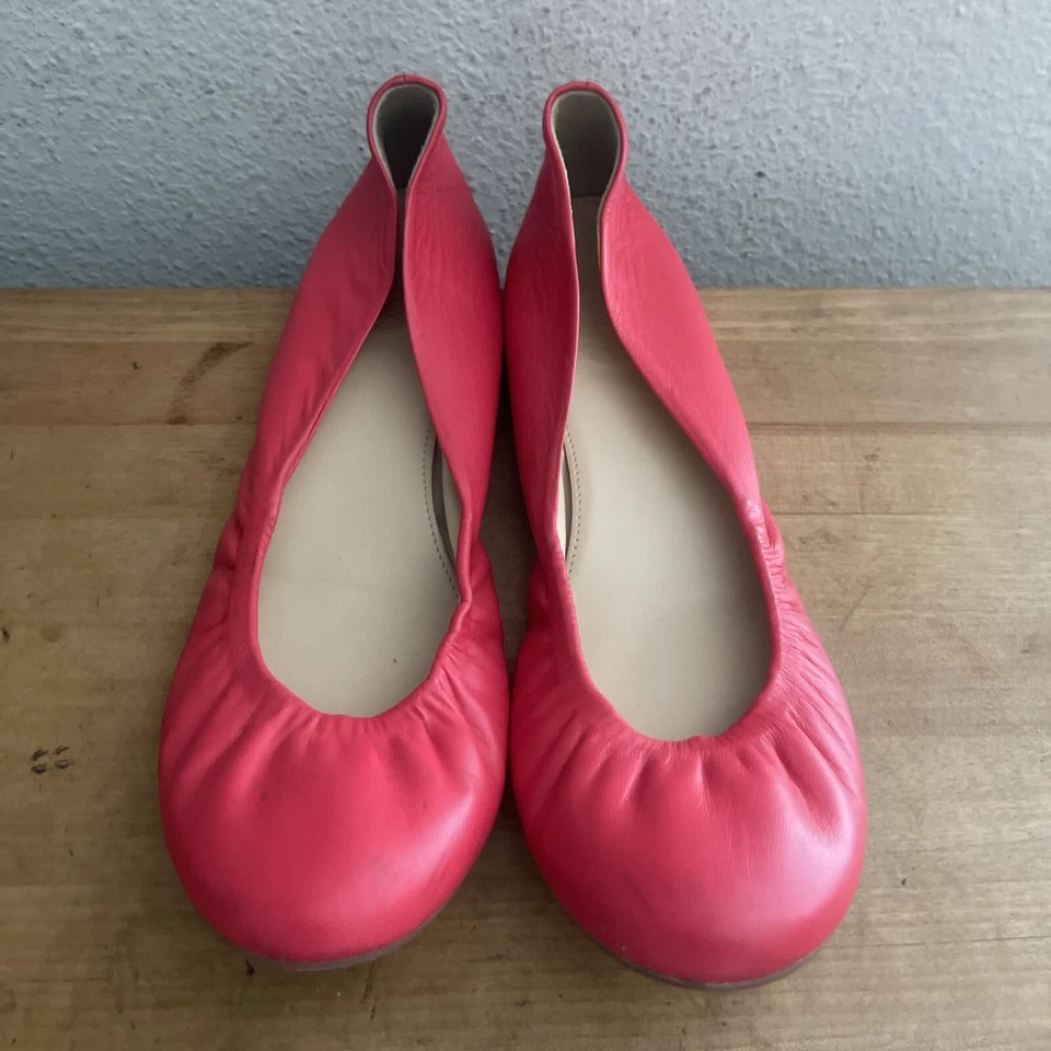 J Crew 橡胶鞋底芭蕾缓冲鞋垫隐藏跟三文鱼平底鞋 7.5 码 — 第 3/4 张图片