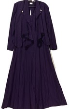 Vintage Wild Rose Cutout Backless Purple 2 Pcs Sleeveless Dress  Jacket Sz 4