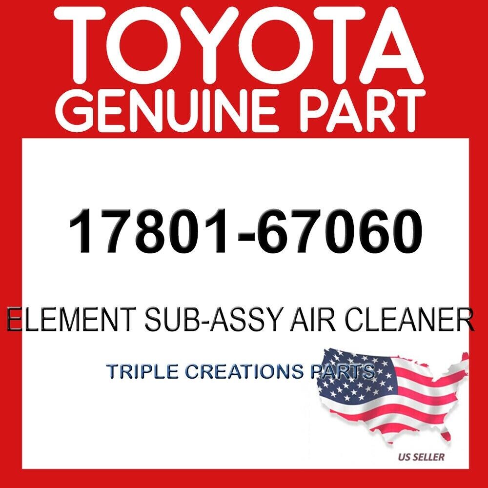 TOYOTA GENUINE 1780167060 ELEMENT SUB-ASSY, AIR CLEANER FILTER 17801-67060