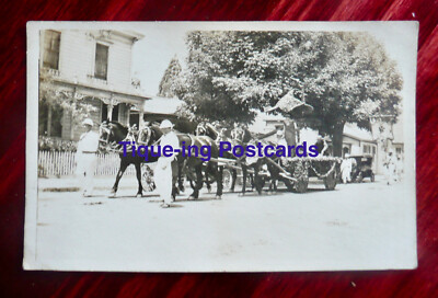 Vintage 1923   Napa Ca   {Postcard}   Horse drawn parade   FLOAT RPPC