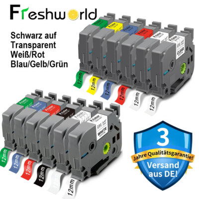 6x Schriftband 12mm für Brother P-Touch TZe-231 PT H101C H105 D210 300 1000 E105