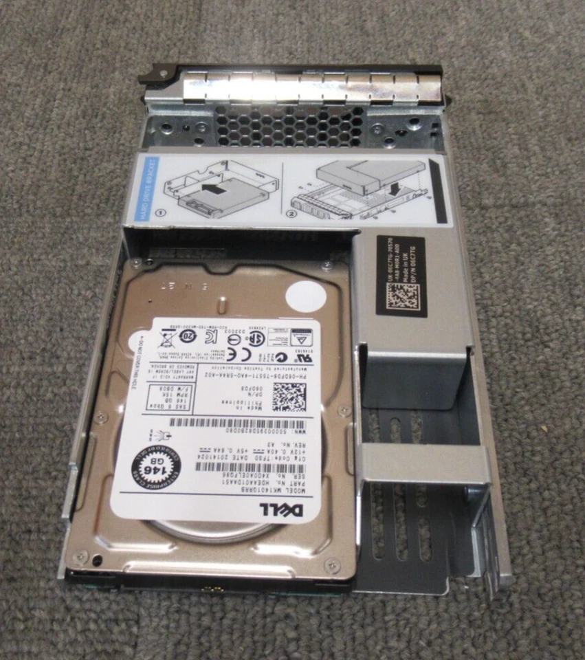 Dell MK1401GRRB 6DFD8 146GB 15000RPM 2.5"  in 3.5" Hard Drive Caddy F238F 9W8C4 - Image 4 of 4