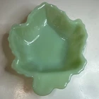 Vintage Fire King Jadeite Green Glass Maple Leaf Candy Trinket Dish Home Decor