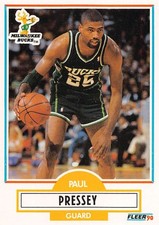 1990-91 Fleer Basketball Paul Matthew Pressey Milwaukee Bucks #107