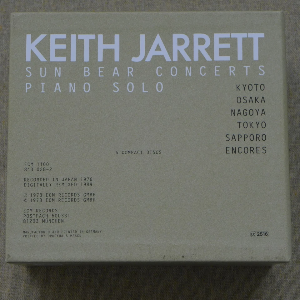 KEITH JARRETT - SUN BEAR CONCERTS -PIANO SOLO - RECORDED IN JAPAN - 6 CD SET - Bild 2 von 4