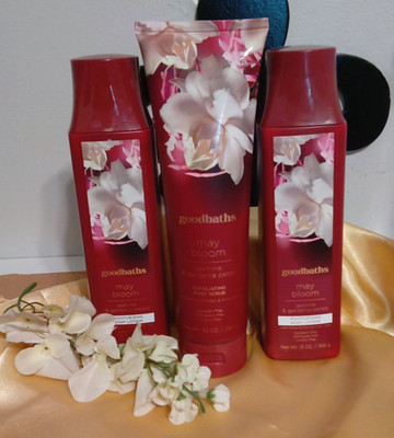 Goodbaths May Bloom Jasmine & Gardenia 2 pk Lotion & 1 Body Scrub