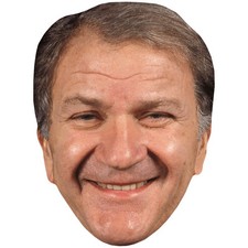 Pierre Mondy Grey Hair Celebrity Mask, Flat Card Face, Fancy Dress Mask