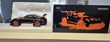 2022 PORSCHE 911 992 GT3 RS COUPE BLACK WITH ORANGE RIMS 1:18 SCALE BY MINICHAMP