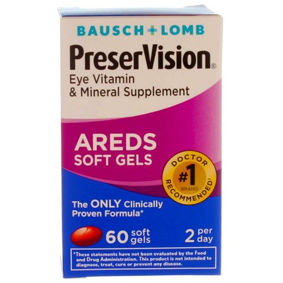 5 Pack Bausch & Lomb PreserVision AREDS Softgels, 60 Ct