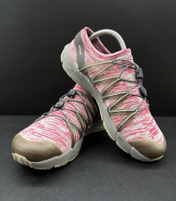 Women' Merrell Bare Access Flex Hyperlock Rose Red Knit Trail Running Shoes S9.5