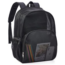Mesh Backpack for School, Heavy Duty Mesh Bookbag, Semi-Transparent Back Pack...