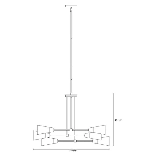Designers Fountain D290C-6CH Norro 6 Light 34"W Sputnik - Black - Picture 2 of 3