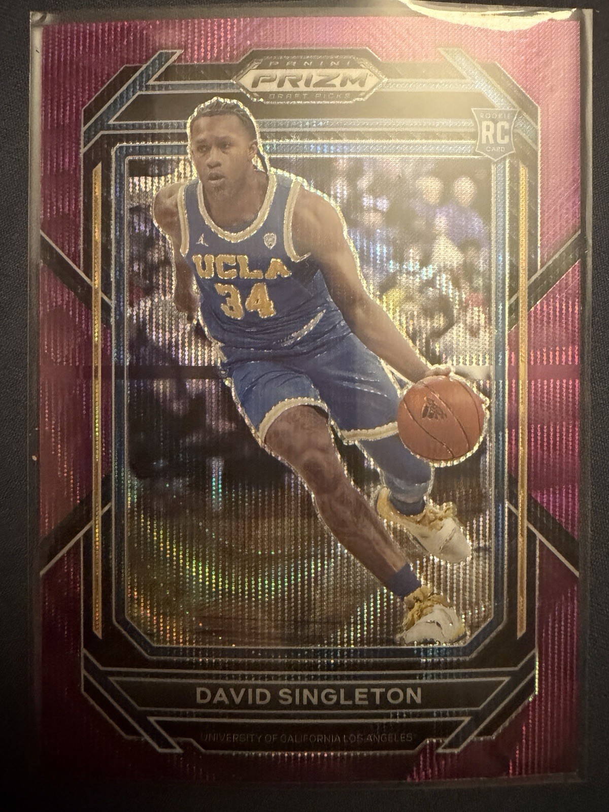 2023-24 Panini Prizm Draft Picks David Singleton RC #16 UCLA Purple Wave