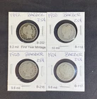 Barber Quarters Lot of Four (4) Coins 1-1892, 1-1900, 1-1903, 1-1904 90% Silver