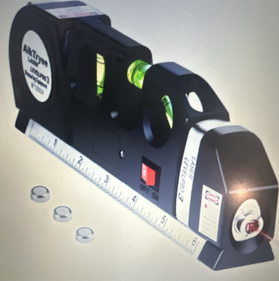 AirTryee LevelPro3 Line Laser Level with Metric Rulers, 3 Bubble Levels, Switch