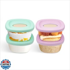 4 Pack Baby Food Storage Containers 4 oz, Baby Silicone Food Jars with Ventil
