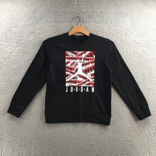 Jordan Sweatshirt Boys XL Black Pullover Long Sleeve Crewneck Jumpman Logo