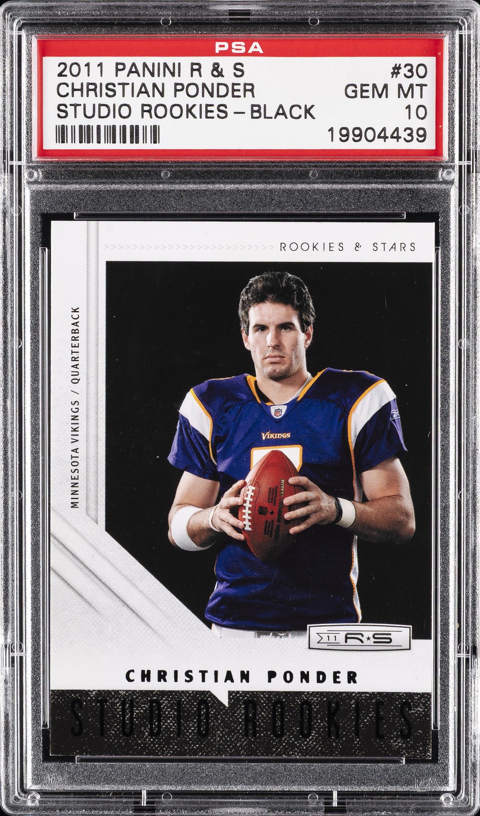 Christian Ponder Panini Rookies & Stars Studio Rookies #30 Black