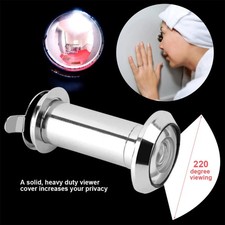 220° Adjustable Door Peephole Viewer Wide Angle Eye Security Spy Hole Glass Lens