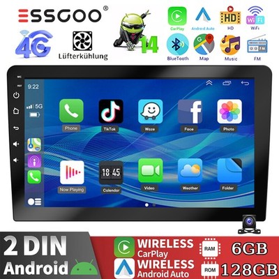 10.1 Zoll Autoradio Doppel 2 DIN Android 14 8Croe 6+128G Carplay GPS RDS KAM USB