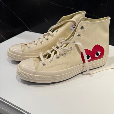 NEW! Converse CDG Comme des Garçons PLAY Chuck 70 White High Top Men's  Size 12
