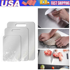 Cutting Board Double-Sided 304 Stainless Steel Cutting Boards Kitchen Camping