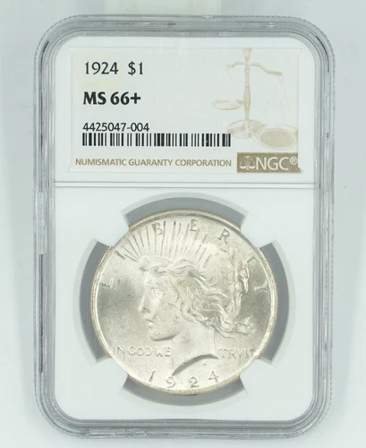 1924 NGC MS66+ Peace Dollar Blast White