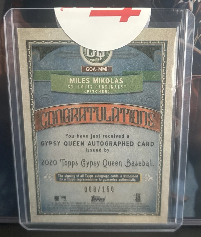 2020 Topps Gypsy Queen - Gypsy Queen Autographs Miles Mikolas #GQA-MMI Blue /99 - Image 2 of 2