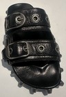 BALENCIAGA Black Leather CAGOLE Slide Sandals Silver Buckle Stud Shoes Bag 38/8 — photo 8